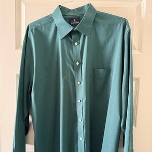 Stafford Men's Teal Dress Shirt 17 1/2, 36/37